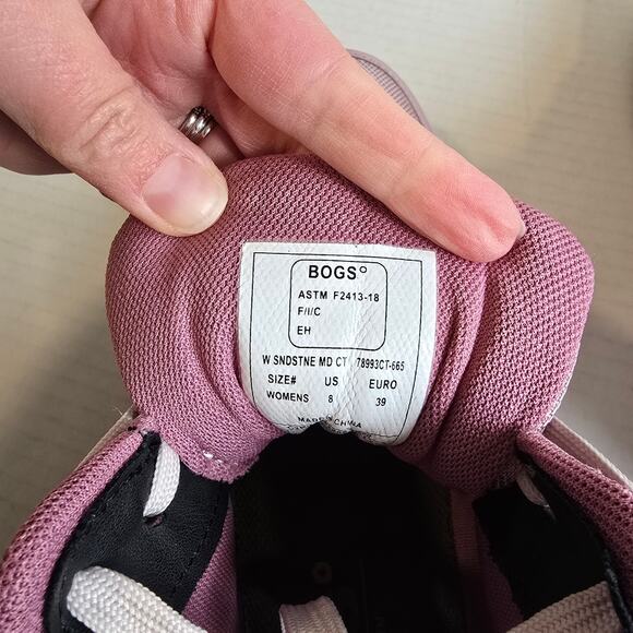 Bogs Womens Sandstone Mid Comp Toe Work Boots Size 8 Misty Rose - Picture 3 of 5